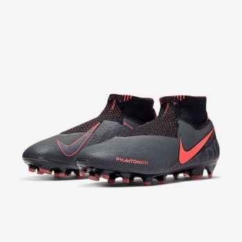 Nike Phantom Vision Elite Dynamic Fit FG - Női Focicipő - Sötét Szürke/Fekete/Világos Mangó